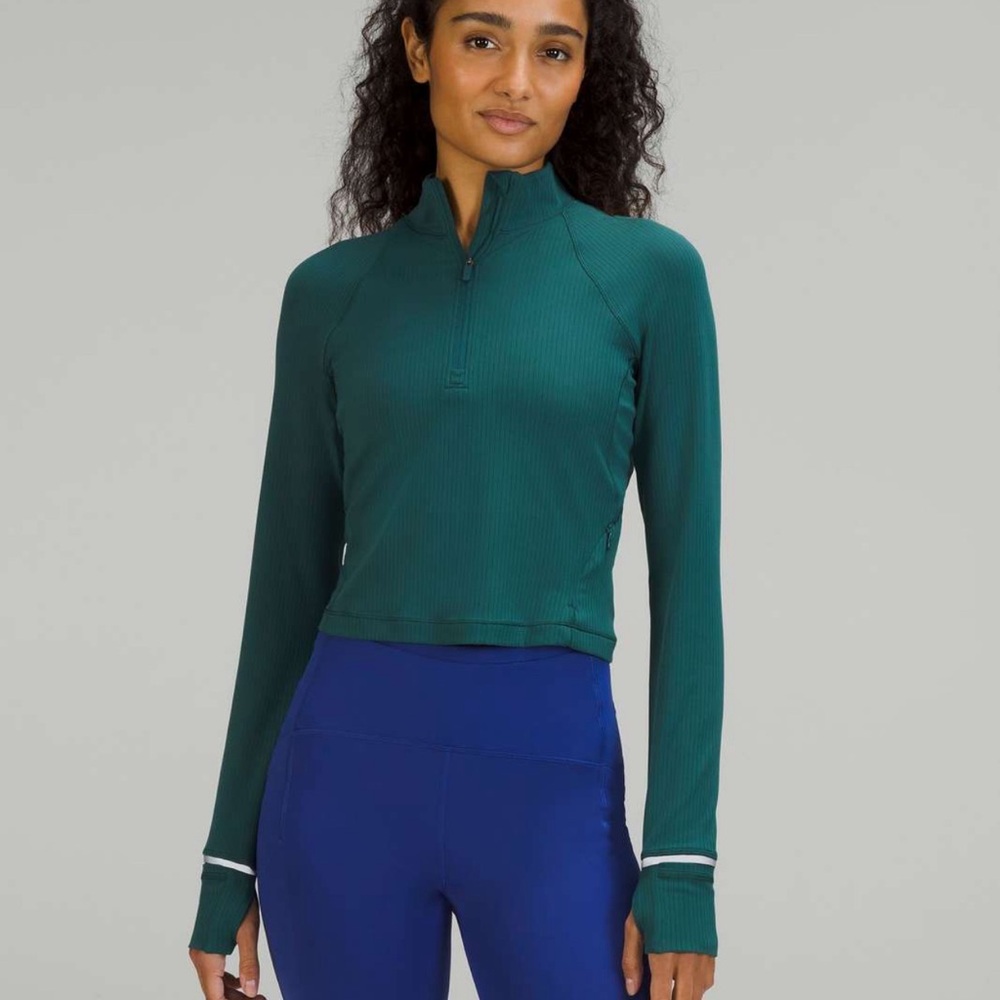 Lululemon It’s Rulu Run Cropped Ribbed Half-Zip